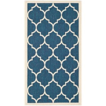Safavieh 2 Ft. X 3 Ft. -7 In. Accent Indoor-Outdoor Courtyard- Navy And Beige- Machine Made Rug CY6914-268-2